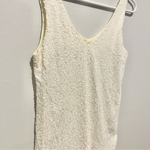 J CREW Ivory Sequin Tank Top - Picture 4 of 7